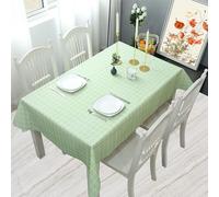 WedDecor PVC Tablecloth Green Checkered Polyvinyl Chloride Large Rectangular Oilcloth PVC Wipe Clean Table Cloth Table Cover for Dining, Parties, Kitchen, Restaurant, Banquets Events, 4pcs