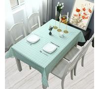 WedDecor PVC Tablecloth Light Blue Checkered Polyvinyl Chloride Large Rectangular Oilcloth PVC Wipe Clean Table Cloth Table Cover for Dining, Parties, Kitchen, Restaurant, Banquets Events, 2pcs