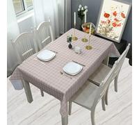 WedDecor PVC Tablecloth Light Grey Checkered Polyvinyl Chloride Large Rectangular Oilcloth PVC Wipe Clean Table Cloth Table Cover for Dining, Parties, Kitchen, Restaurant, Banquets Events, 1pc