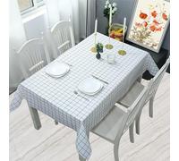 WedDecor PVC Tablecloth White Checkered Polyvinyl Chloride Large Rectangular Oilcloth PVC Wipe Clean Table Cloth Table Cover for Dining, Parties, Kitchen, Restaurant, Banquets Events, 4pcs