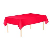 WedDecor Red Plastic Tablecloth 54 x 108 Inch Rectangle Party Disposable Table Covers for Indoor & Outdoor Birthday, Picnic, Christmas, Weddings, Baby Shower, Party Decorations, 1pc