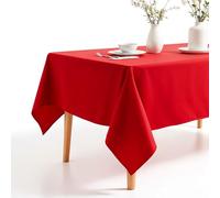WedDecor Red Rectangle Table Cloth 52 x 90 Inch, Wipe Clean Stain Resistant Waterproof Tablecloth, Polyester Table Cover for Indoor & Outdoor Use, Homes, Kitchen, Weddings, Dining, Events Decor
