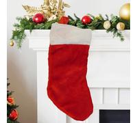 WedDecor Red Velvet Hanging Santa Socks - Christmas Stockings for Xmas Decorations, Fireplace Decor, Christmas Decorations, Soft Bags, and Candy Pouches | Festive Holiday Mantel Stockings