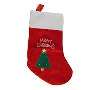 WedDecor Red Velvet Stocking with White Cuff, Classic Embroidered Christmas Stocking, Soft Plush Velvet Design for Festive Fireplace Mantle, Xmas Tree Hanging Decorations - Pack of 1