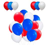 WedDecor Red White Blue Plain Balloons - 10 Inch Union Jack Inspired Decorative Balloons for Event Styling, Venue Decoration, British Theme Parties and Celebrations, 20pcs