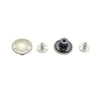 WedDecor Replacement Jeans Buttons Hammer on Tack Fasteners with Back Pin Hand Pressed Studs for Clothing Repairing, Denim, Jackets, Silver, Brass, 17mm, 8pcs