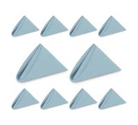 WedDecor Reusable 50cm x 50cm Fabric Dusty Blue Dinner Napkins - Polyester Table Napkins with Hemmed Edges, Easy-Care, Washable for Weddings, Banquets, Parties & Home Use, 10pcs