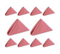 WedDecor Reusable 50cm x 50cm Fabric Dusty Rose Dinner Napkins - Polyester Table Napkins with Hemmed Edges, Easy-Care, Washable for Weddings, Banquets, Parties & Home Use, 10pcs