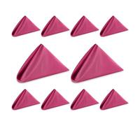 WedDecor Reusable 50cm x 50cm Fabric Fuchsia Pink Dinner Napkins - Polyester Table Napkins with Hemmed Edges, Easy-Care, Washable for Weddings, Banquets, Parties & Home Use, 10pcs