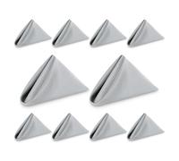 WedDecor Reusable 50cm x 50cm Fabric Silver Dinner Napkins - Polyester Table Napkins with Hemmed Edges, Easy-Care, Washable for Weddings, Banquets, Parties & Home Use, 10pcs