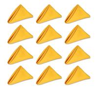 WedDecor Reusable 50cm x 50cm Fabric Sunshine Yellow Dinner Napkins - Polyester Table Napkins with Hemmed Edges, Easy-Care, Washable for Weddings, Banquets, Parties & Home Use, 50pcs