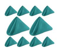 WedDecor Reusable 50cm x 50cm Fabric Turquoise Dinner Napkins - Polyester Table Napkins with Hemmed Edges, Easy-Care, Washable for Weddings, Banquets, Parties & Home Use, 10pcs