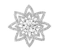 Weddecor Rhinestone Applique Patches, Crystal Radiant Designs Diamante Motif for Sewing on, Bridal, Wedding Dress, Party wear, Fashion Accessories, 90mm x 60mm (Design 32)