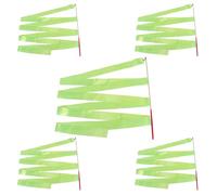 WedDecor Rhythmic Gymnastics Ribbons with Streamer Dance Rod Baton Twirling Exercise, Talent Shows, Artistic Dancing, Party Decoration Favors, Baton Art, Fun Activities, 4 Metres, Apple Green, 5pcs