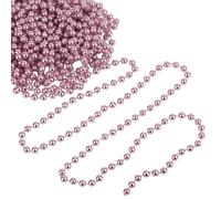 WedDecor Rose Gold Christmas Metallic Bead Garland 9 Metres Shiny Pearl String for Xmas Tree Decoration, Beaded Tinsel Chain for Crafts, Ornaments, Holiday & For Festive Decor, 1pc