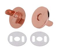 Weddecor Rose Gold Magnetic Snap Round Fasteners Metal Clasps Closures with Backing Washers Stud Button Double Rivet for Crafts, Purse, Bag, Clothes (50pcs,14mm)