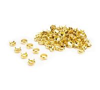 WedDecor Round Dome Head Press Studs Decorative Accessory for Fabric & Leathercraft, Denim, Bags, Clothing Repair, Jackets and Belts, DIY Project, Gold, 5mm, 100pcs