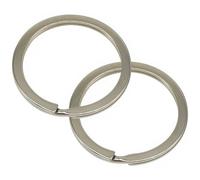 WedDecor Round Shaped Split Rings Metal Closed Flat Jump Keyrings for Home Car Key Chains, Leash, Wallet Purse Making, Leather Craft Projects, 35mm, 2 Pieces