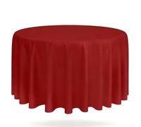 WedDecor Round Spun Polyester Tablecloth Washable Fabric Table Cover For Wedding, Birthday, Anniversary, Events, Banquets, Kitchen, Dinner Table Decor for Indoor & Outdoor 90 Inch, Red, Pack of 1