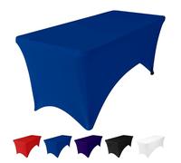 WedDecor Royal Blue 72 x 30 inch Rectangular Premium Spandex Tablecloth Stretchy Table Cover Slipcover for Wedding & Event Decoration & Birthday Party, Christmas Decorations, Dining Table Cloth, 1pc