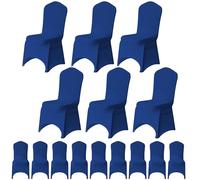 WedDecor Royal Blue Spandex Chair Cover Stretch Removable Slipcover Dining Room Wedding Decor, Christmas Party, Banquet, Anniversary, Birthday Decoration, 20pcs