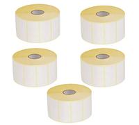 WedDecor Self-Adhesive Sticky Address Mailing Labels Roll Blank Writeable Stickers for Envelopes Multipurpose Office Home Use, White, 50mm x 25mm, 76mm Core, 5pcs