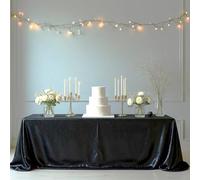 WedDecor Sequin Tablecloth 70" x 108" Rectangle Shiny Glitter Black Table Cover For Birthdays, Wedding, Banquets, Christmas, Reception, Dining Party, Baby Shower, Table Decorations, Pack of 1