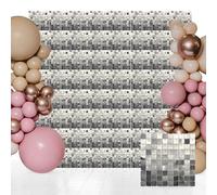 WedDecor Shimmer Wall Backdrop - 1ft x 1ft Square Sequin Wall Panel Prom Decorations, Photo Booth Backdrop for Birthday, Wedding, Baby Shower, Party Decoration, Metal Silver, Pack of 1
