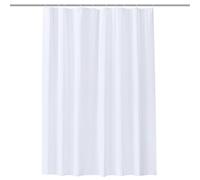 WedDecor Shower Curtains Mould Proof Resistant, Waterproof PEVA Shower Curtain Heavy Duty Bathroom Curtains, With 12 White Plastic Hooks, 180cm x 180cm, White