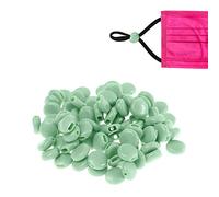 WedDecor Silicone Cord Locks Adjustable Slider Toggle Non Slip End Stopper Fastener Durable Buckles for Elastic Drawstrings, Making Face Cover (9.5mm, Apple Green, 50pcs)