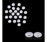 WedDecor Silicone Cord Locks Adjustable Slider Toggle Non Slip End Stopper Fastener Durable Buckles for Elastic Drawstrings, Making Face Cover (9.5mm, White, 50pcs)