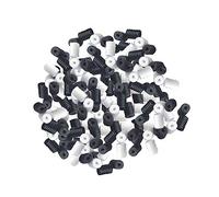 WedDecor Silicone Cord Locks Adjustable Slider Toggle Non Slip End Stopper Fastener Durable Non Slip Buckles for Elastic Drawstrings, Backpacks, Making Face Cover (9mm x 6.5mm, Black & White, 100pcs)