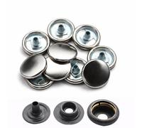 WedDecor Silver 15mm Press Studs Heavy Duty Metal Nickle Free 4 Parts Snap Fasteners Rivets Button for Leather Crafts, Jackets, Bags, Straps, Jeans, Clothes Repair - Pack of 10