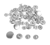 WedDecor Silver 15mm S Spring Press Studs 4 Part, Durable and Lightweight, Metal Snap Fasteners for Jackets, Jeans, Leather Craft, Straps and Clothing Repair, 10pcs