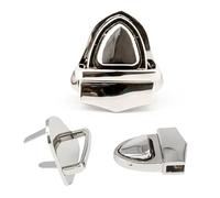 WedDecor Silver Catch Tuck Lock Clasp Buckle Purse Closer Thumb for Handbags, Purse, Leather Bag, Art & Crafts, Scrapbook, DIY Projects, 29mm x 20mm, 1pc