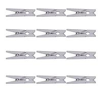 WedDecor Silver Mini Wooden Pegs for Crafts 3.5cm - Small Craft Pegs, Tiny Photo Clips, DIY Pegs for Wall Décor, Gift Tags, Handmade Cards, String Lights & Classroom Projects, 50pcs