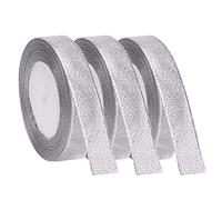 WedDecor Silver Organza Ribbon, 5 Yards 20mm Wide Glitter Trimmings Decorative Wrapping Ribbons for Gift, Crafts, Festive Decoration, Bows Making, Xmas Tree, Handmade DIY Crafts