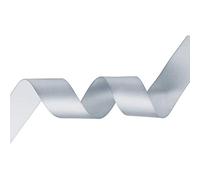 WedDecor Silver Ribbon for Gift Wrapping, 10mm x 25 Metres Double-Sided Satin Polyester Ribbon Roll for Wedding, Christmas, Hair Bow, Crafting, Sewing, Birthday Cake Decoration