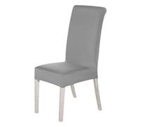WedDecor Silver Short Spandex Chair Cover for Wedding Hotel Restaurant Banquet Dining Room Slipcover, Stretchable and Elasticated, Slipcovers Protector, 6pcs
