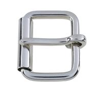WedDecor Single Prong Brass Roller Buckle for Shoes, Belts, Handbags, Clothing Accessories, Footwear, Luggage Bags, Leather crafts, Silver, 25mm, 10pcs