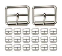 WedDecor Single Prong Metal Roller Buckle Multi-Purpose for Shoes, Belts, Handbags, Luggage Bags, Clothing, Hand DIY Accessories, Webbing, Footwear, and Leather Crafts, Silver, 25mm, 20pcs