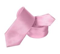 WedDecor Skinny Baby Pink Tie 5cm Solid Colour Slim Necktie - Soft Polyester Unisex Formal Business Tie for Men & Women, Perfect for Weddings, Prom, Parties, Celebrations & Business Meetings