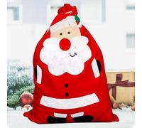 WedDecor Soft Felt Santa Christmas Sack 100cm x 60cm - Large Red Christmas Bag for Gifts & Toys - Reusable Drawstring Xmas Sack for Eve, Santa Presents, and Holiday Decorations