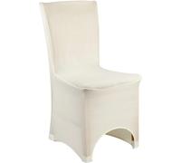 WedDecor Spandex Chair Cover Stretch Fabric Removable Washable Protective Chair Slipcovers For Weddings Banquets Ceremony Hotel Dining Parties Decor, Ivory, 10pcs