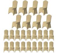 WedDecor Spandex Chair Cover Stretch Fabric Removable Washable Protective Chair Slipcovers For Weddings Banquets Ceremony Hotel Dining Parties Decor, Champagne, 100pcs