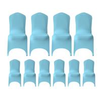 WedDecor Spandex Chair Cover Stretch Fabric Removable Washable Protective Chair Slipcovers For Weddings Banquets Ceremony Hotel Dining Parties Decor, Baby Blue, 10pcs