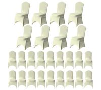 WedDecor Spandex Chair Cover Stretch Fabric Removable Washable Protective Chair Slipcovers For Weddings Banquets Ceremony Hotel Dining Parties Decor, Ivory, 100pcs