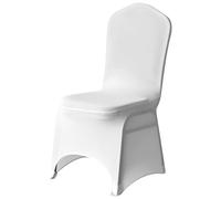 WedDecor Spandex Chair Cover Stretchy Fabric Removable Elasticated Dining Chair Protector Slipcovers For Wedding Birthday Banquet Hotel Party Supplies Decoration, White, 25Pcs