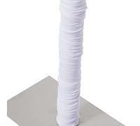 WedDecor Spandex Fabric Pole Cover for Poles, Upright Pole Cover with Double Stitched Ends for Pipes, Drapes & Backdrops Stand Poles, Decorative Pole Protector Cover, 75 Ft Roll, 1.5" White