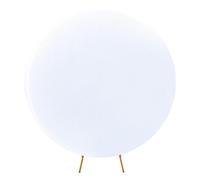 WedDecor Spandex Round Backdrop, Fabric Photography Background, Wrinkle Free, Fabric for Easy to Fit Circular Frame, for Weddings, Parties, Baby Showers, Events - White - 180cm Diametre